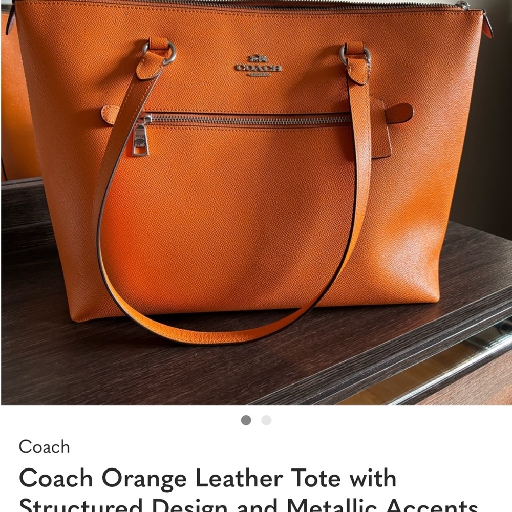 🧡 FINAL PRICE DROP 🧡Coach Vibrant Orange Leather Tote